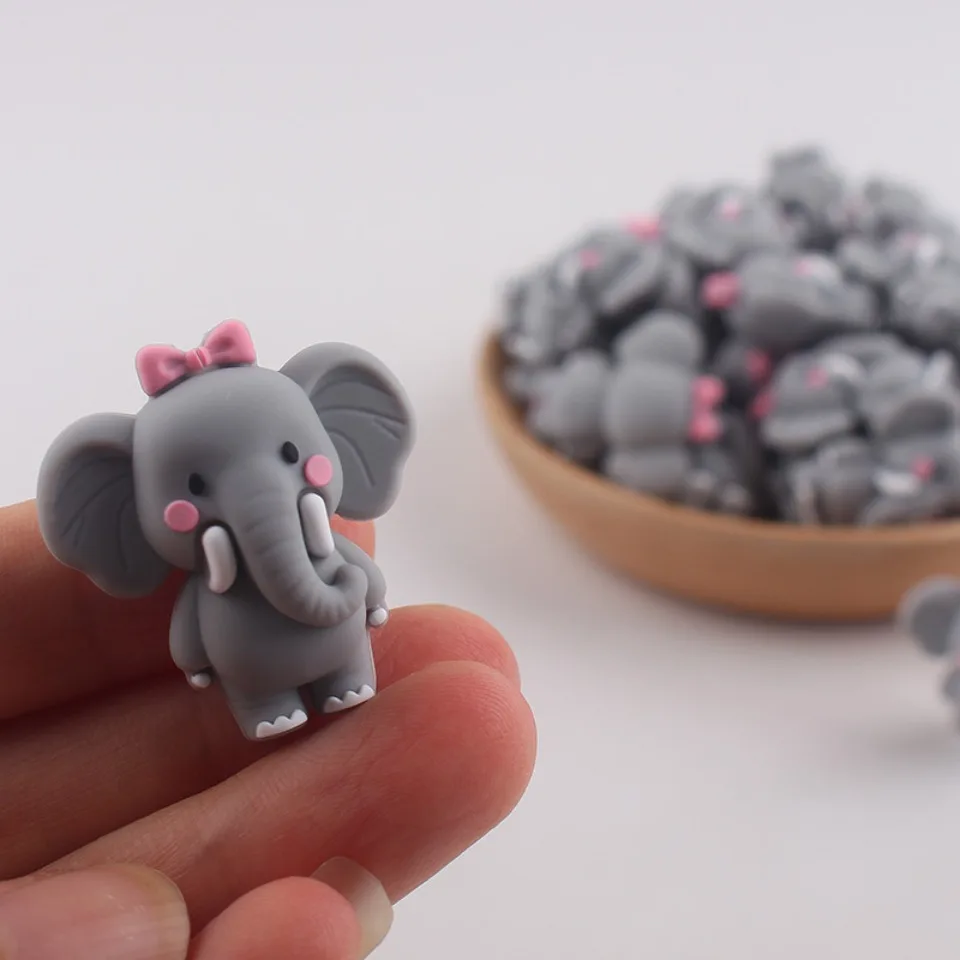 20pcs New 3D Silicone Beads Food Grade Cartoon Focal Beads For Jewelry Making DIY Pen KeyChain Accessories Baby Silicone Beads