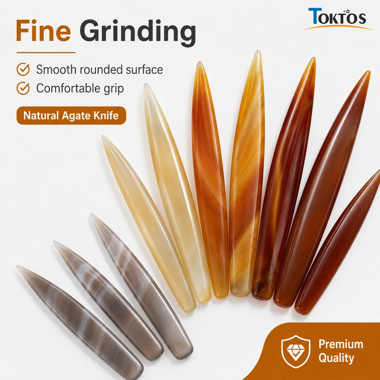 Natural Agate Knife 7-19cm Gold Silver Jewelry Polishing Burnishing Tool Gemstone Surface Finishing Hand Tool 13 Sizes
