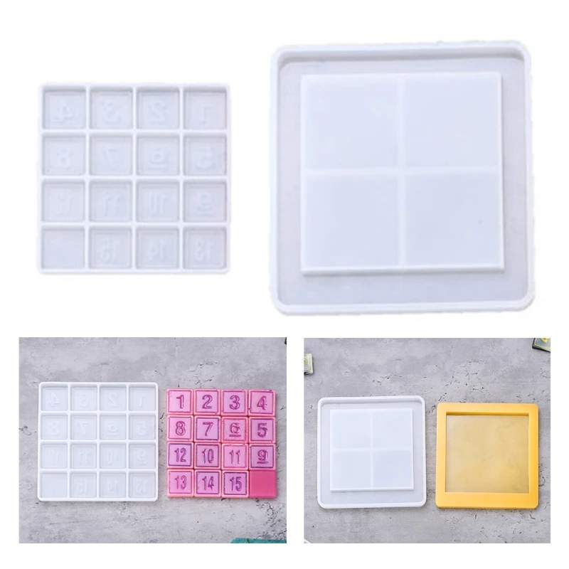 Educational Puzzle Silicone Mold Children Game Toys Epoxy Resin Mold DIY Jewelry Crafts Making Cast Tools