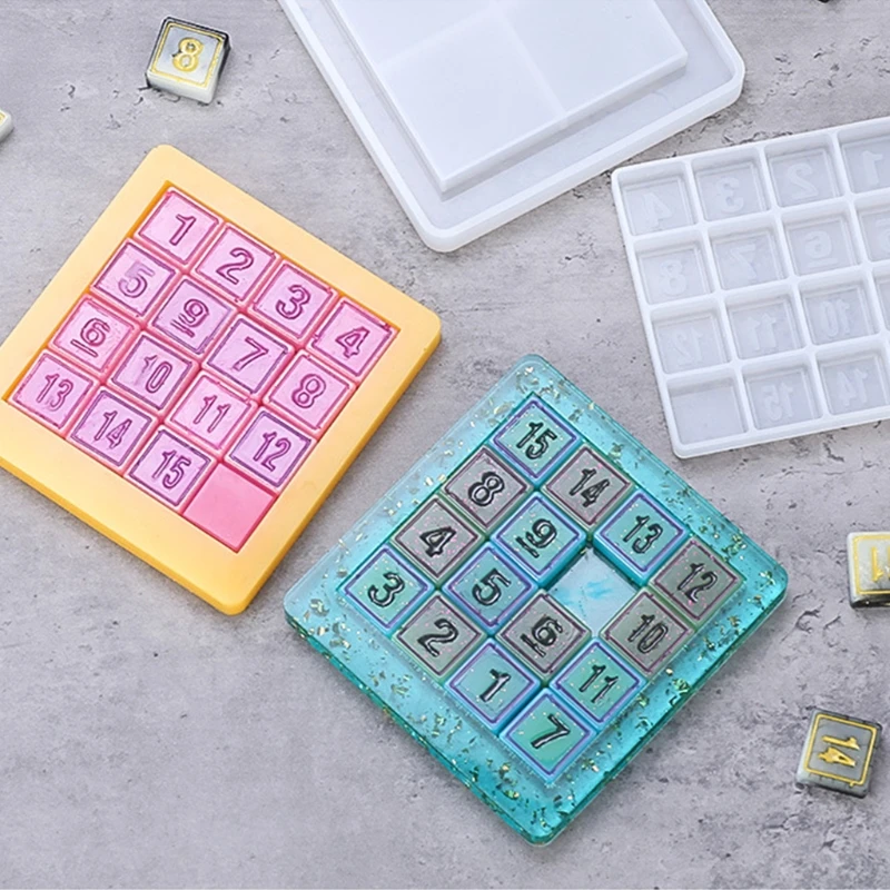 Educational Puzzle Silicone Mold Children Game Toys Epoxy Resin Mold DIY Jewelry Crafts Making Cast Tools