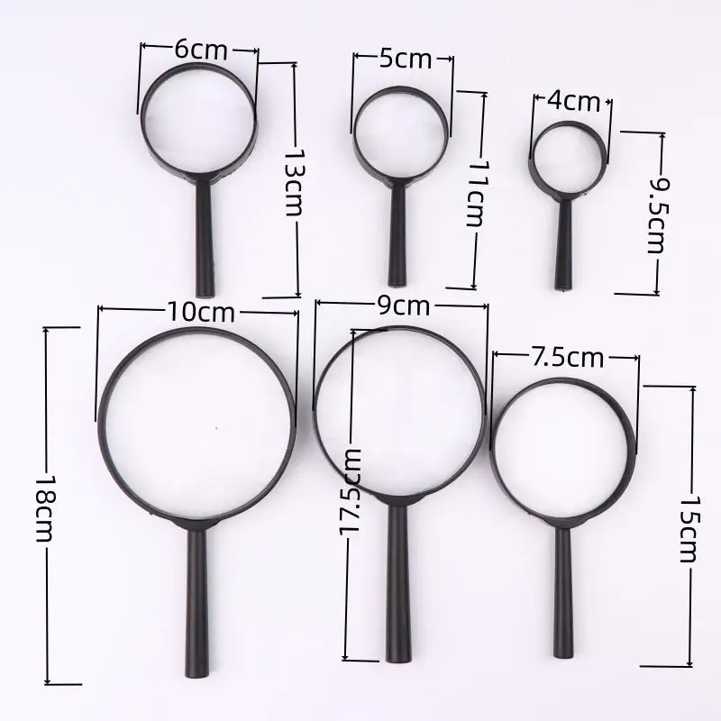 1 Piece Reading Glass Lens Magnifier 40/50/60/75/90/100mm Hand Held 5X Magnifying Loupe