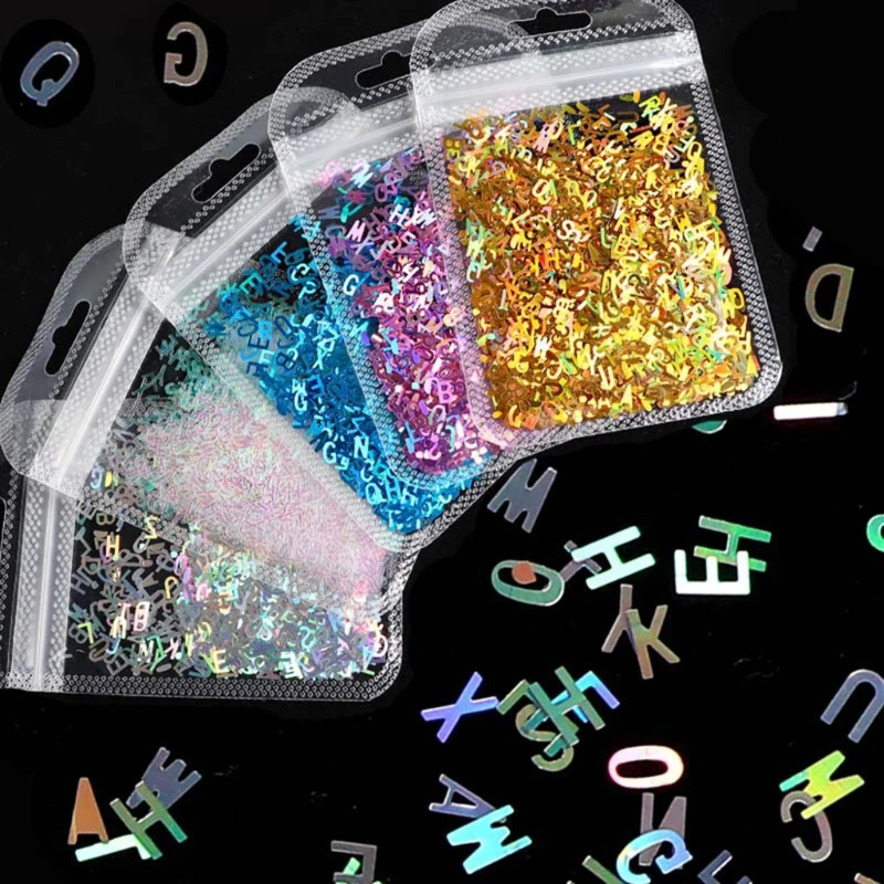 English Letters Glitter Sequins Flakes Resin UV Epoxy Mold Fillings Nail Art Decorations DIY Crafts Jewelry Making Accessories