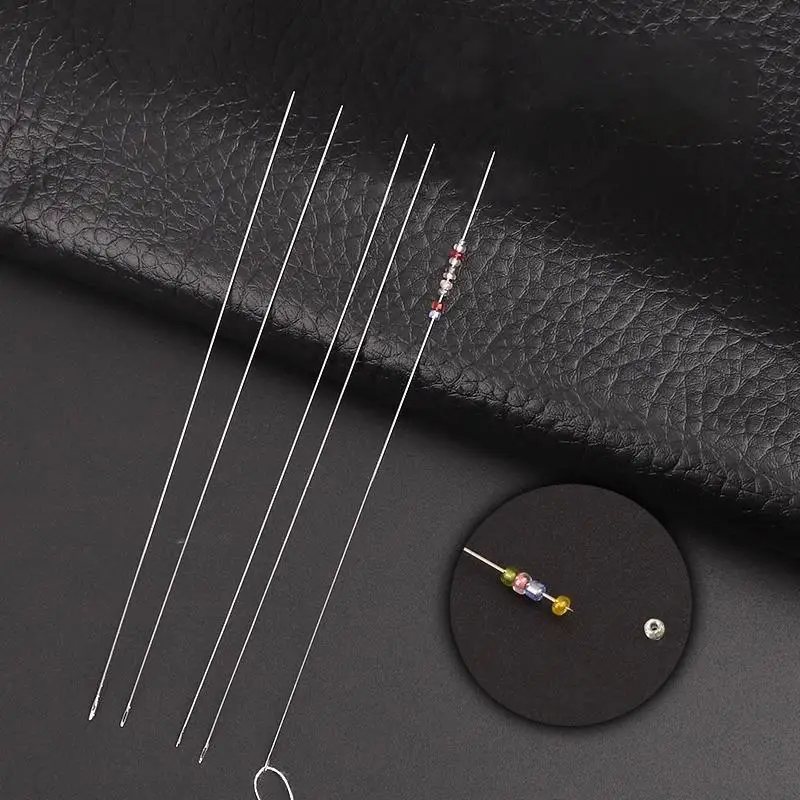 30pcs Metal Beading Needles For Beads Necklace Bracelet Tools Stainless Steel Self Threading Needle Pins For Jewelry Supplies