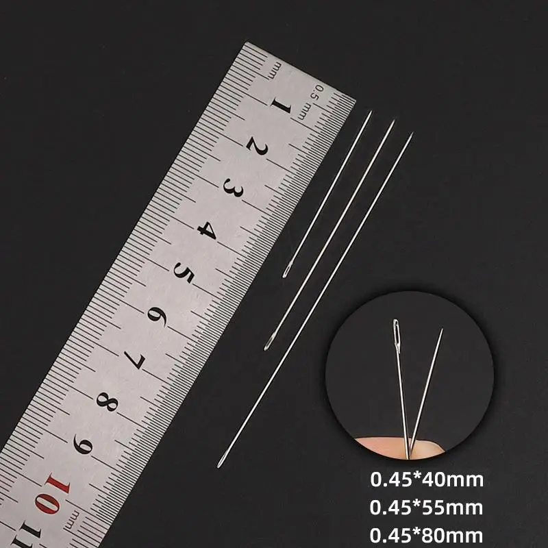30pcs Metal Beading Needles For Beads Necklace Bracelet Tools Stainless Steel Self Threading Needle Pins For Jewelry Supplies