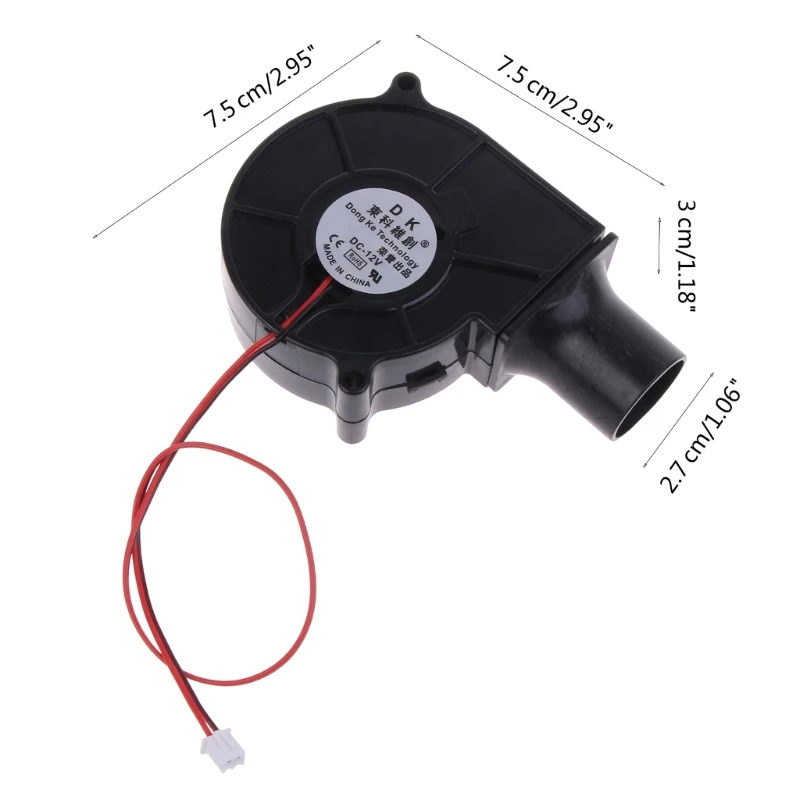 BBQ Air Blower Smelting Metal Fan 5V 12V 24V 3700R 2Pin XH2.54 27mm Air Tube for Barbecue Camping Stove Fans