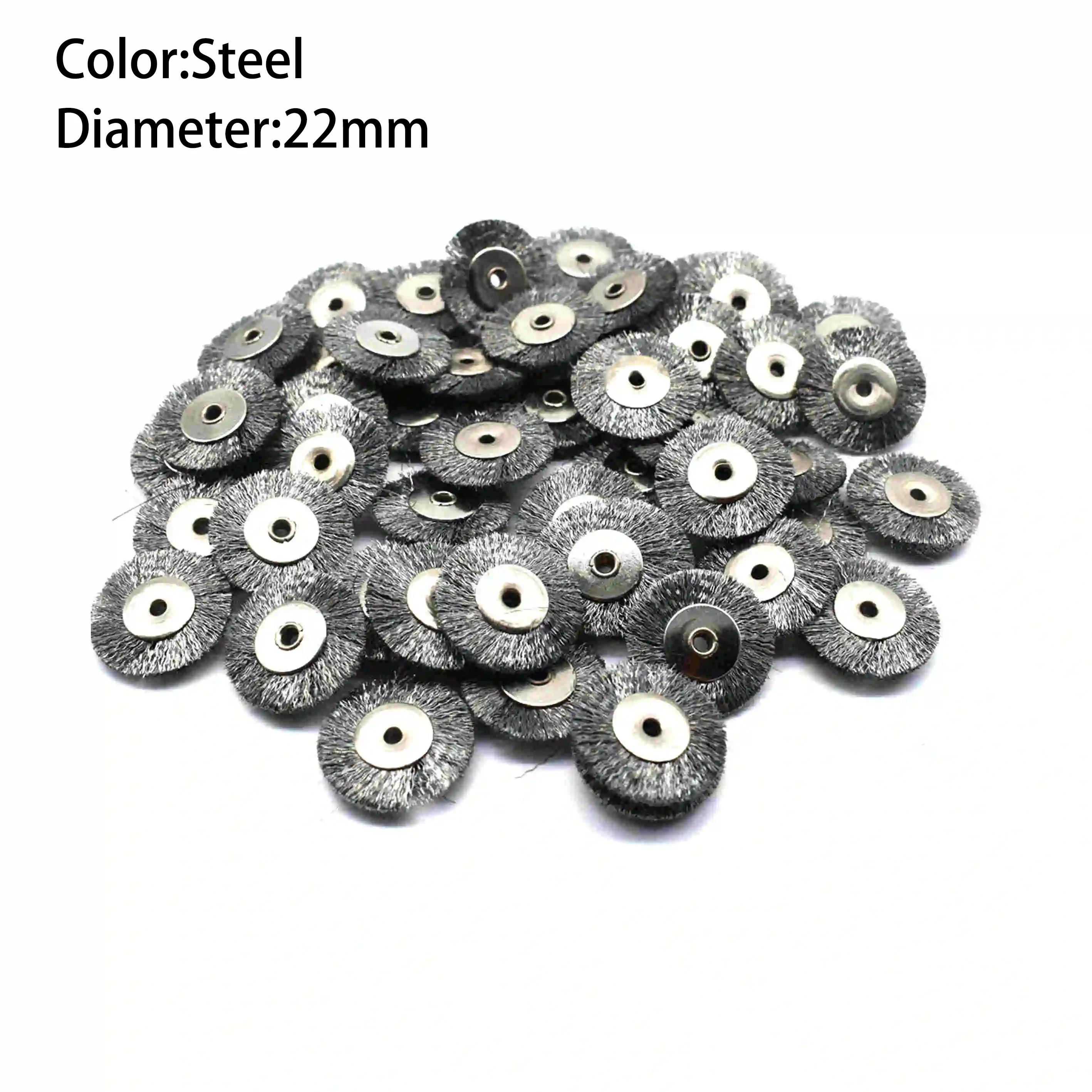 20PCS Jewelry Polishing Brushes Set Steel Copper Wire 2.35mm Shank Drill Rotary Tools Rust Removal 19/22/25MM