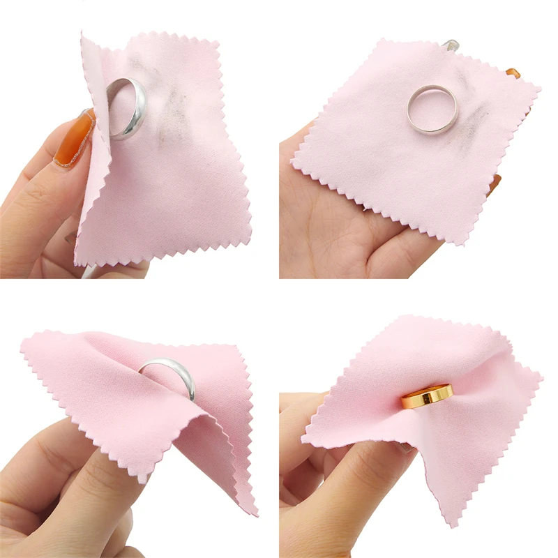 20/40pcs Silver Polish Polishing Cloth Cleaning Anti Tarnish Reusable Soft Clean Wipe Wiping Cloth For Silver Gold Jewelry Tool