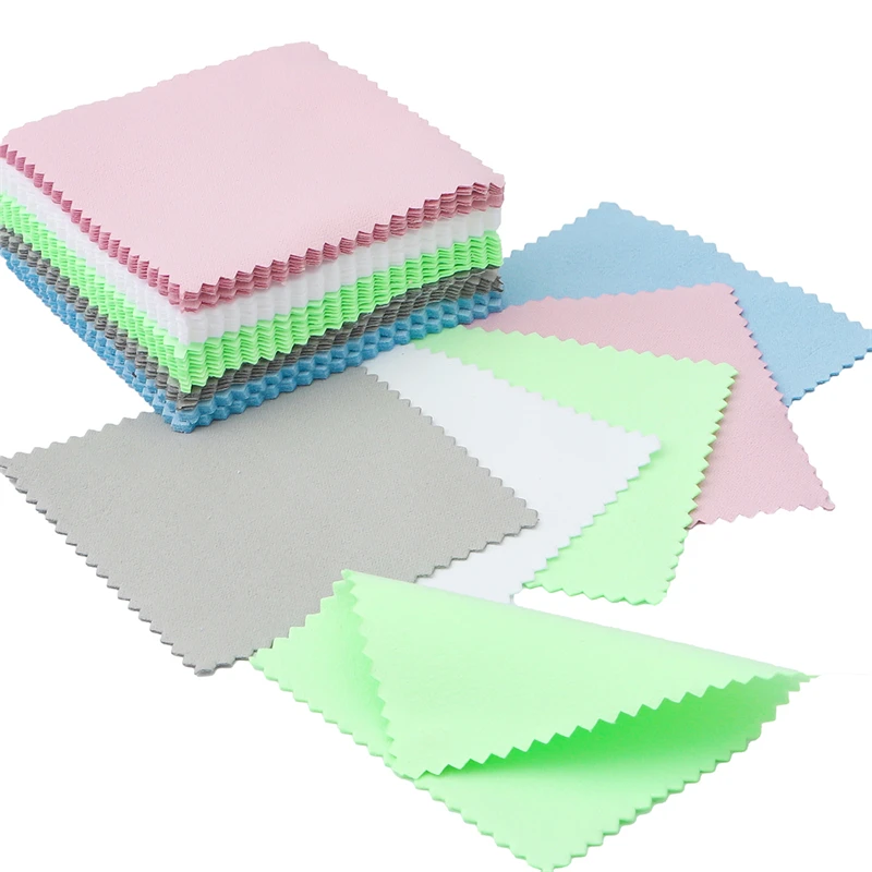 20/40pcs Silver Polish Polishing Cloth Cleaning Anti Tarnish Reusable Soft Clean Wipe Wiping Cloth For Silver Gold Jewelry Tool