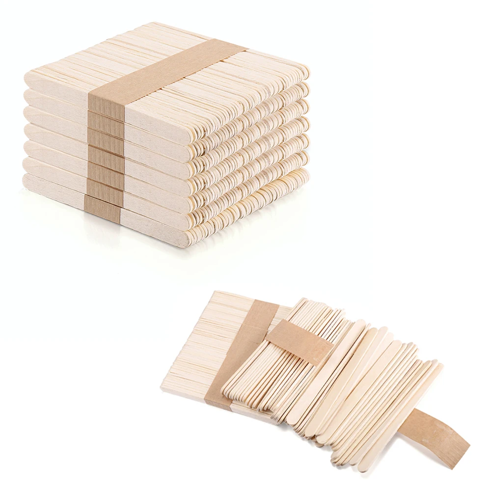 50-150pcs 11cm Wooden Coffee Tea Ice Cream Popsicle Sticks Beverage Stir Stirrers for DIY Jewely Making UV Resin Sticks Tools