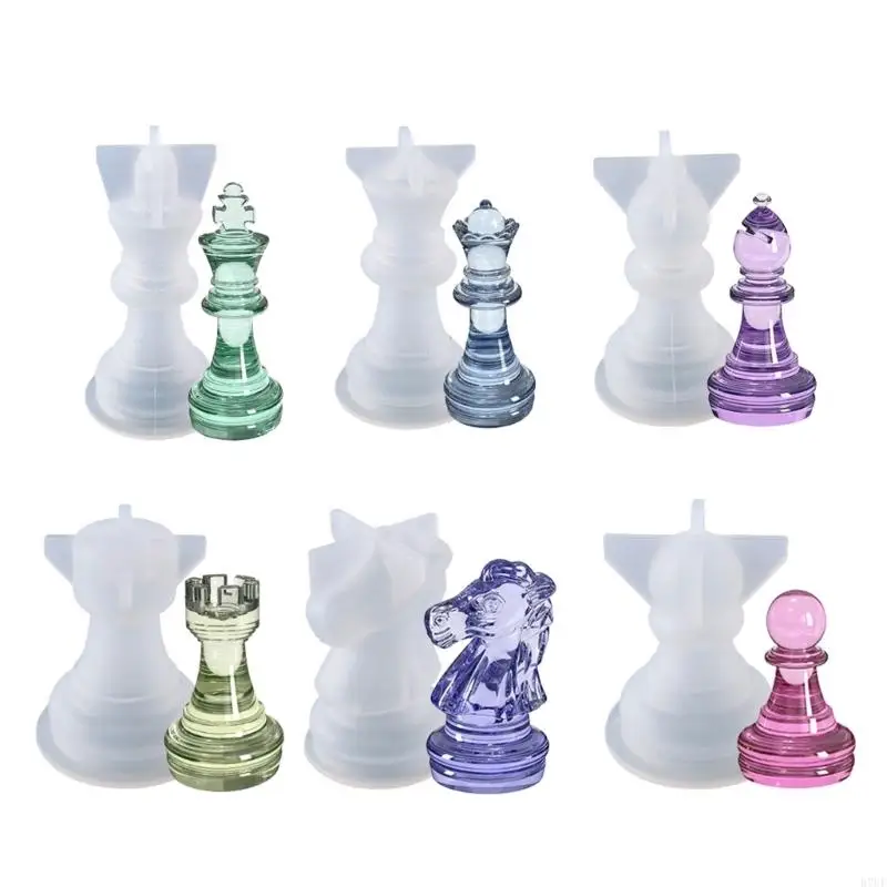 R7UF 3D International Chess Piece Mold Jewelry Resin Casing Mold Chess Shaped Chocolates Candy Baking Tools Easy to Use