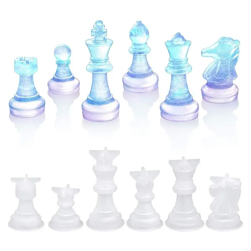 R7UF 3D International Chess Piece Mold Jewelry Resin Casing Mold Chess Shaped Chocolates Candy Baking Tools Easy to Use