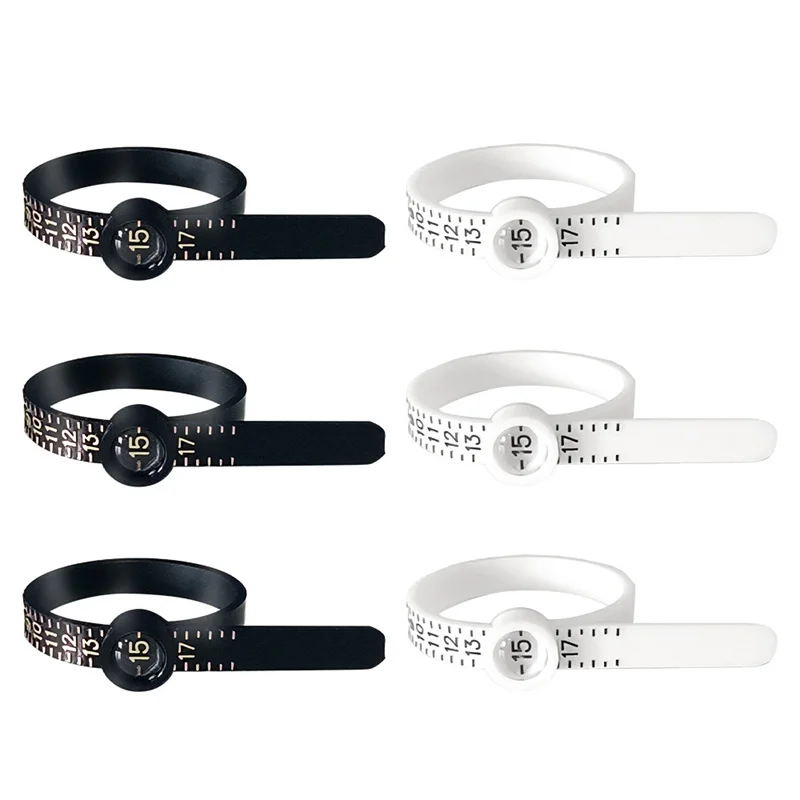 10pcs Professional Ring Size Measurement Tool Magnifying Glass Ring Measuring Tape Ring Sizers Fashion Jewelry Measuring Tools