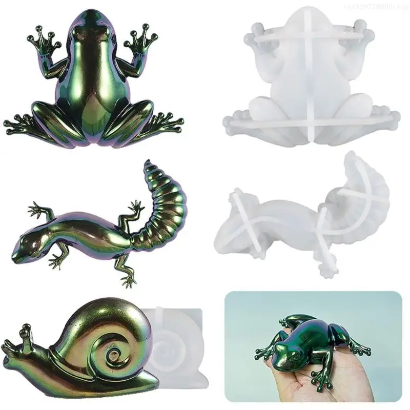 for Frog Snail Animal Crafts Silicone Mold Epoxy Jewelry Mold Resin Casting Pendant Mold Suitable for Diy Crafts F0S4
