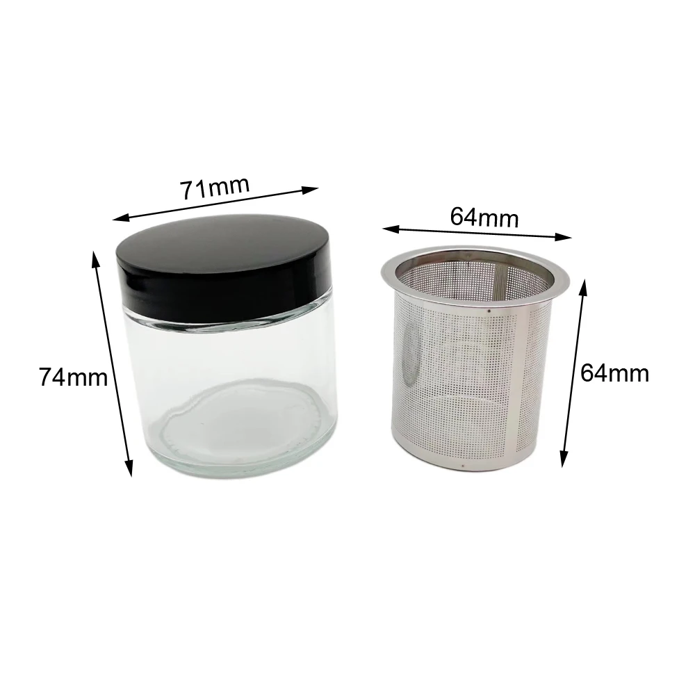 Diamond Cleaning Jar with Stainless Steel Sieve Jewellery Washing Cup Glass Gemstone Washer Ring Necklace Cleaner Jewelry Tools