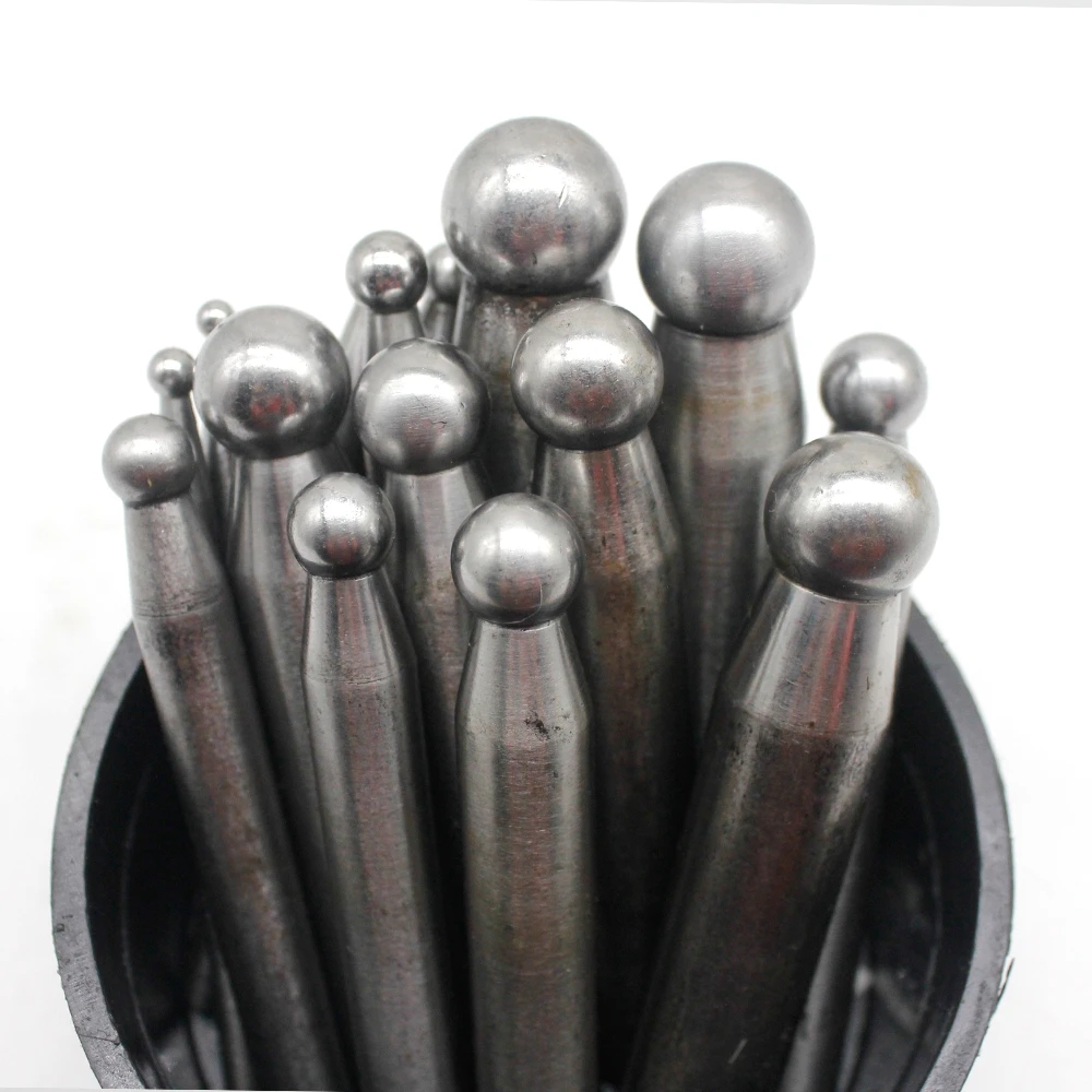 15pcs Steel Dapping Punches Jewelers Metalworking Shaping Forming Chasing Tools