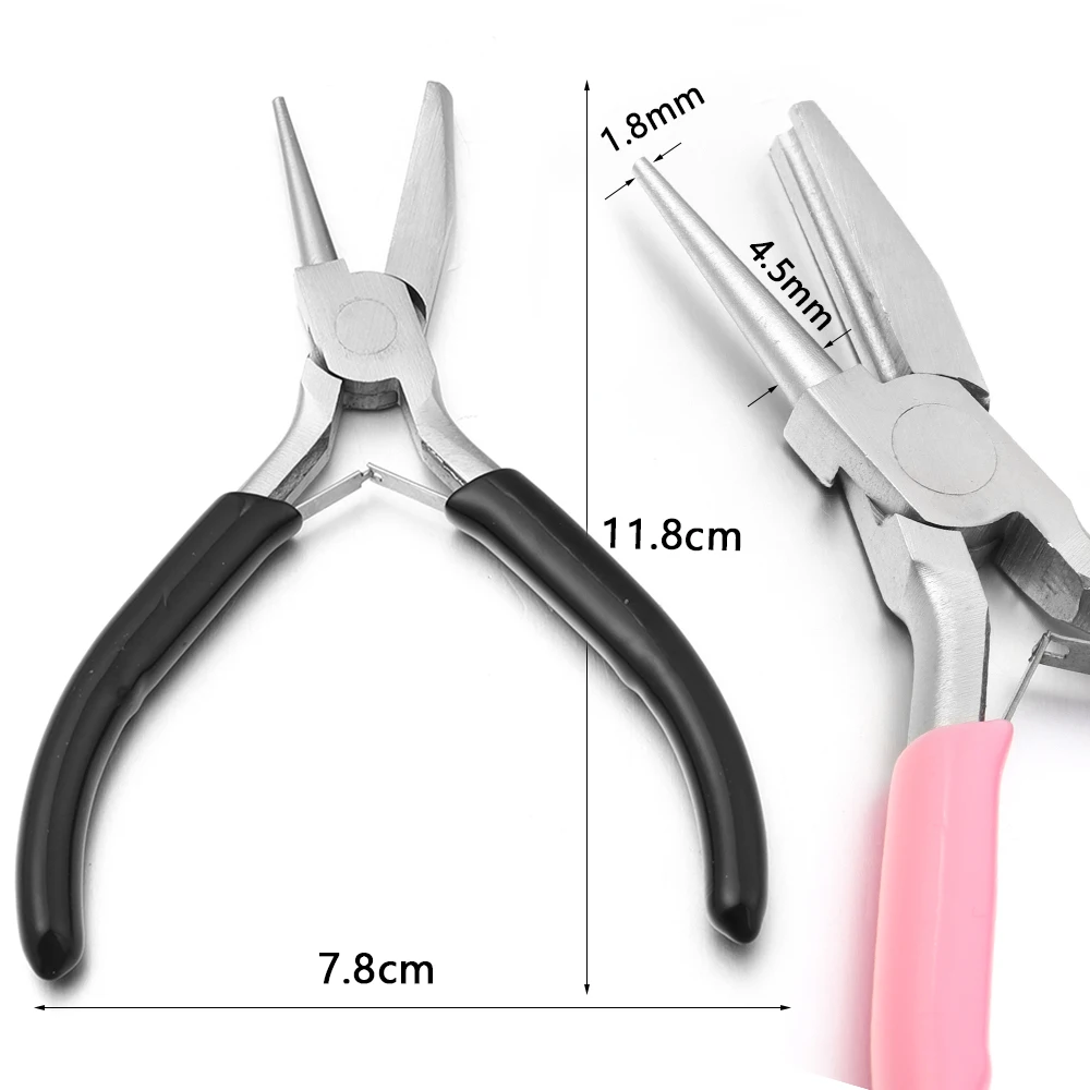 1Pc Jewelry Pliers Carbon Steel Round Nose Needle Nose Pliers For 3-10mm Rings DIY Wire Looper Jewelry Bail Pliers Jewelry Makin
