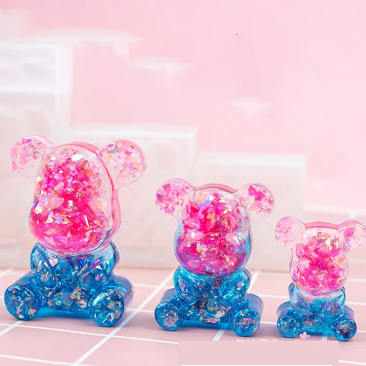 Fashion Silicone Bear Shape Animals DIY Epoxy Resin Mold Silicone Molds For Resin Jewelry Tools Resin Accessories