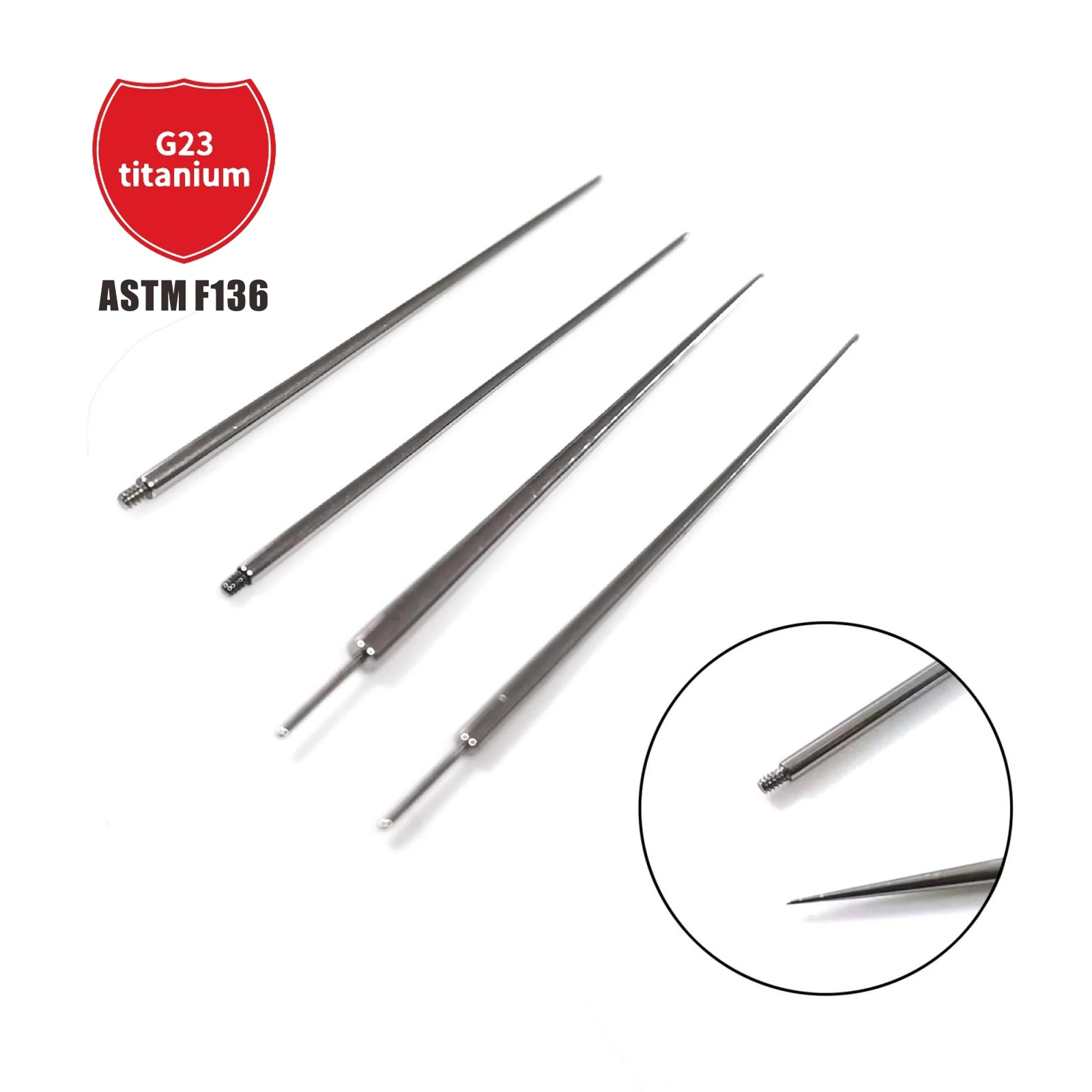 G23 Titanium Piercing Jewelry Guide Needle Internal Thread Insertion Needle Auxiliary Body Piercing Tool Jewelry Tool