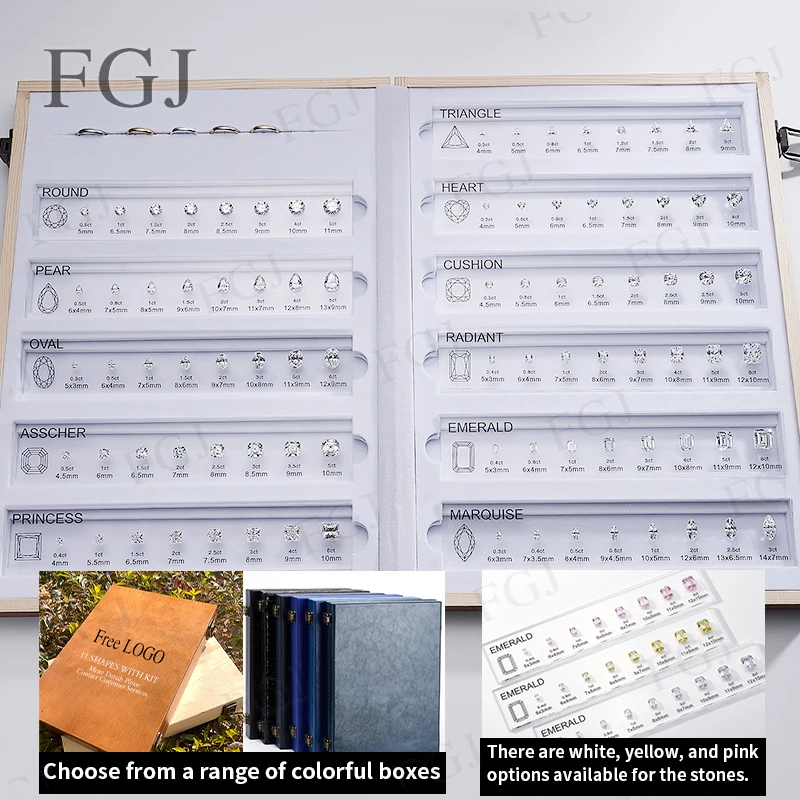 Hot Sale Jewelry Tool for Cubic Zirconia Customize Comparison Chart Diamond Carat Set & Ring Size Measuring