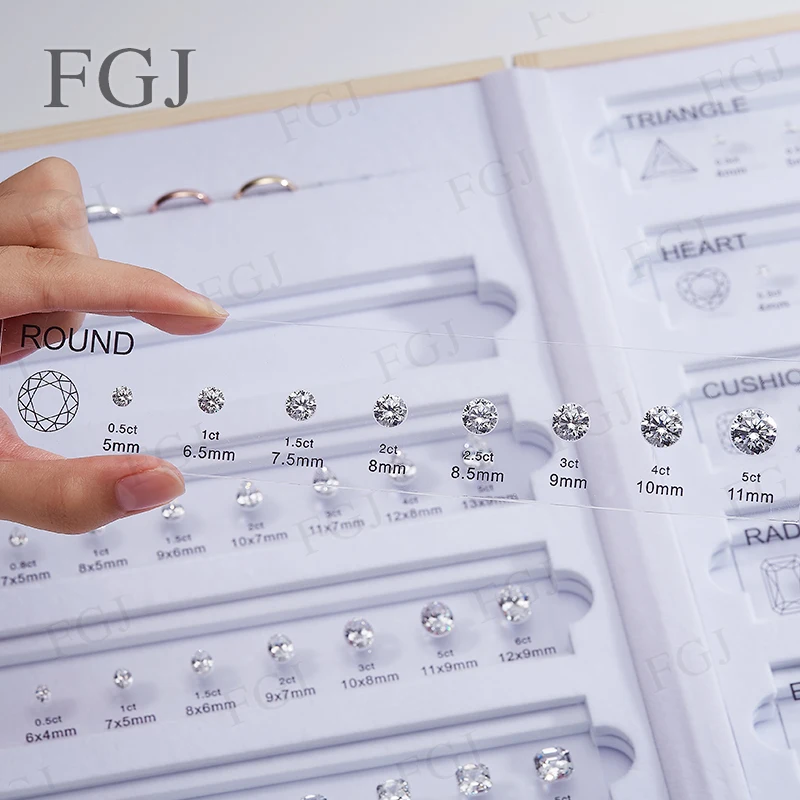 Hot Sale Jewelry Tool for Cubic Zirconia Customize Comparison Chart Diamond Carat Set & Ring Size Measuring