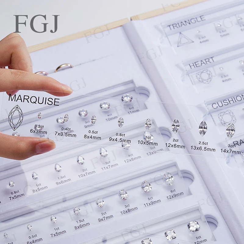 Hot Sale Jewelry Tool for Cubic Zirconia Customize Comparison Chart Diamond Carat Set & Ring Size Measuring