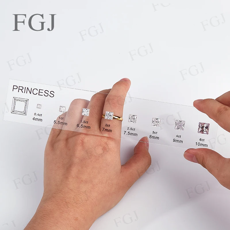 Hot Sale Jewelry Tool for Cubic Zirconia Customize Comparison Chart Diamond Carat Set & Ring Size Measuring