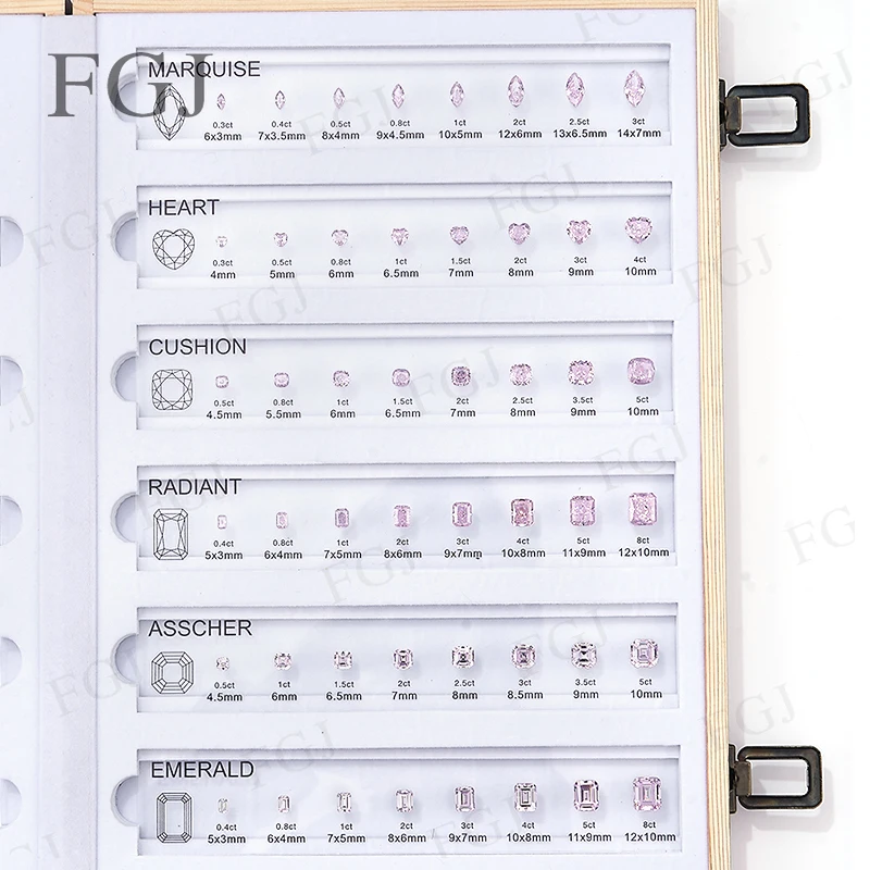 Hot Sale Jewelry Tool for Cubic Zirconia Customize Comparison Chart Diamond Carat Set & Ring Size Measuring