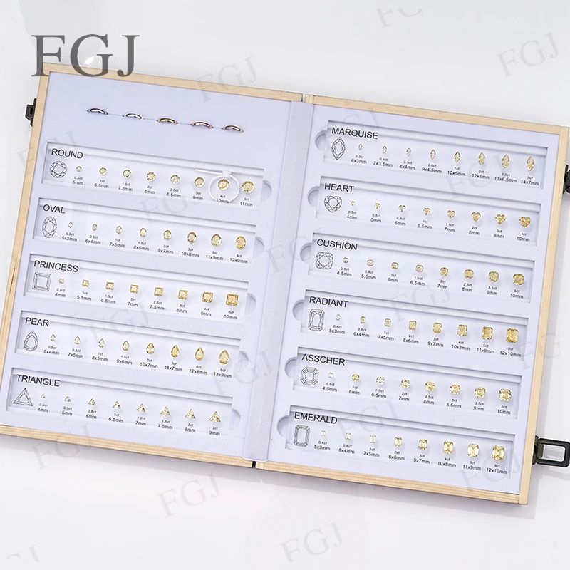 Hot Sale Jewelry Tool for Cubic Zirconia Customize Comparison Chart Diamond Carat Set & Ring Size Measuring