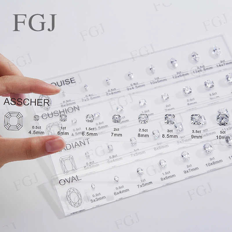 Hot Sale Jewelry Tool for Cubic Zirconia Customize Comparison Chart Diamond Carat Set & Ring Size Measuring