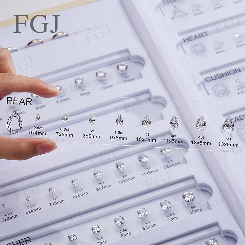 Hot Sale Jewelry Tool for Cubic Zirconia Customize Comparison Chart Diamond Carat Set & Ring Size Measuring