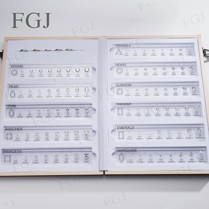 Hot Sale Jewelry Tool for Cubic Zirconia Customize Comparison Chart Diamond Carat Set & Ring Size Measuring