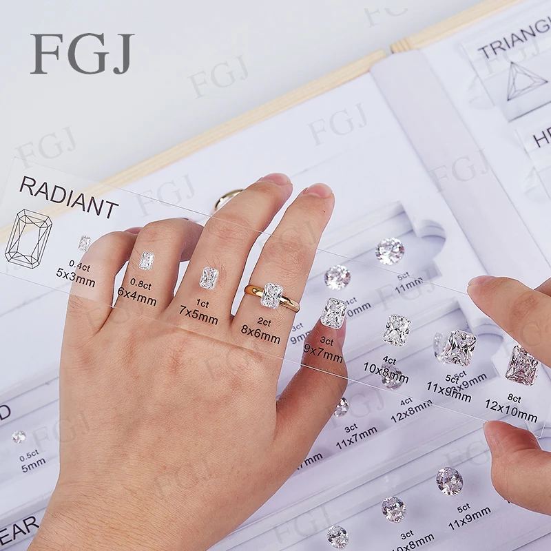 Hot Sale Jewelry Tool for Cubic Zirconia Customize Comparison Chart Diamond Carat Set & Ring Size Measuring