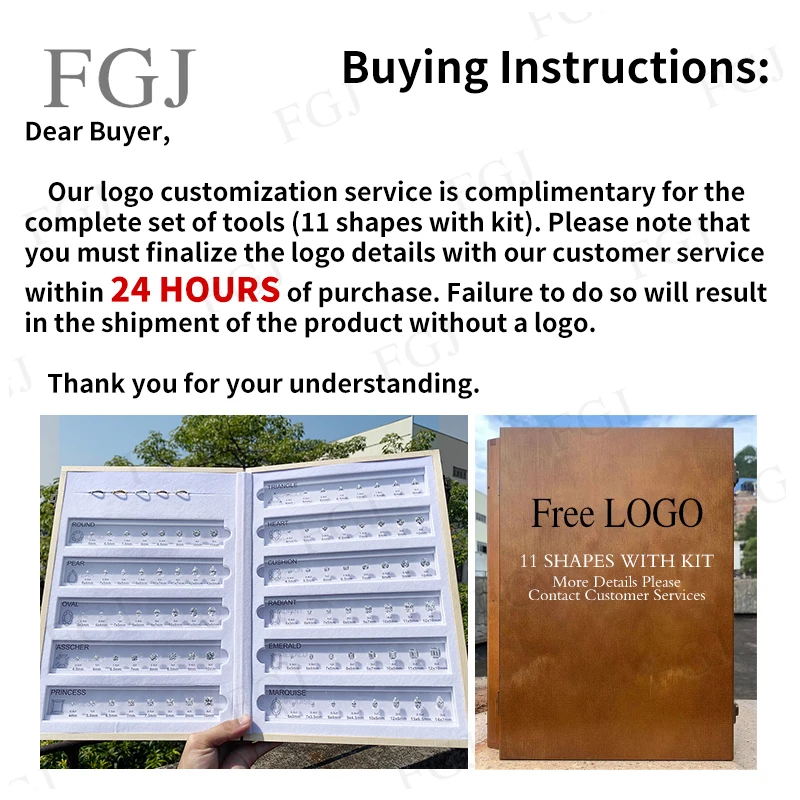 Hot Sale Jewelry Tool for Cubic Zirconia Customize Comparison Chart Diamond Carat Set & Ring Size Measuring