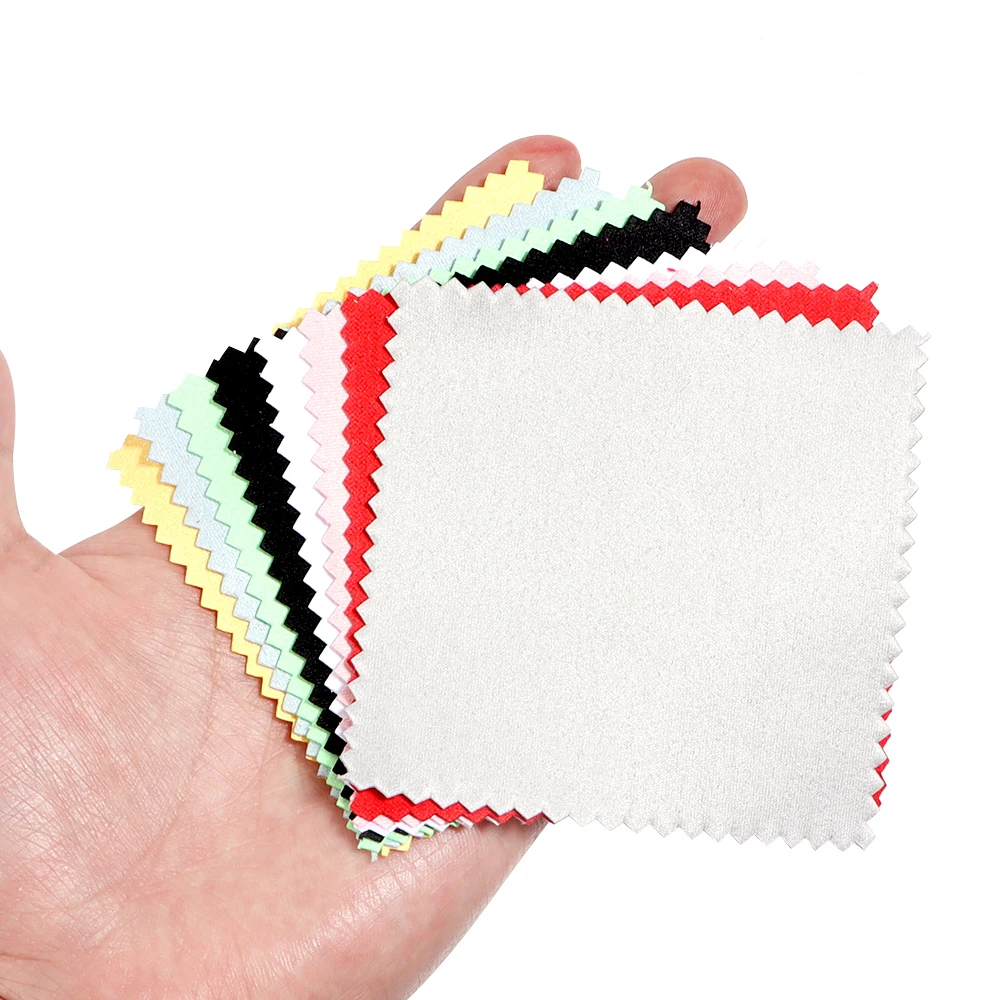 50Pcs/Lot Jewelry Polishing Cloth Silver Color Cleaning Polishing Cloth Soft Clean Wipe Wiping Cloth For Silver Gold Jewelry Too