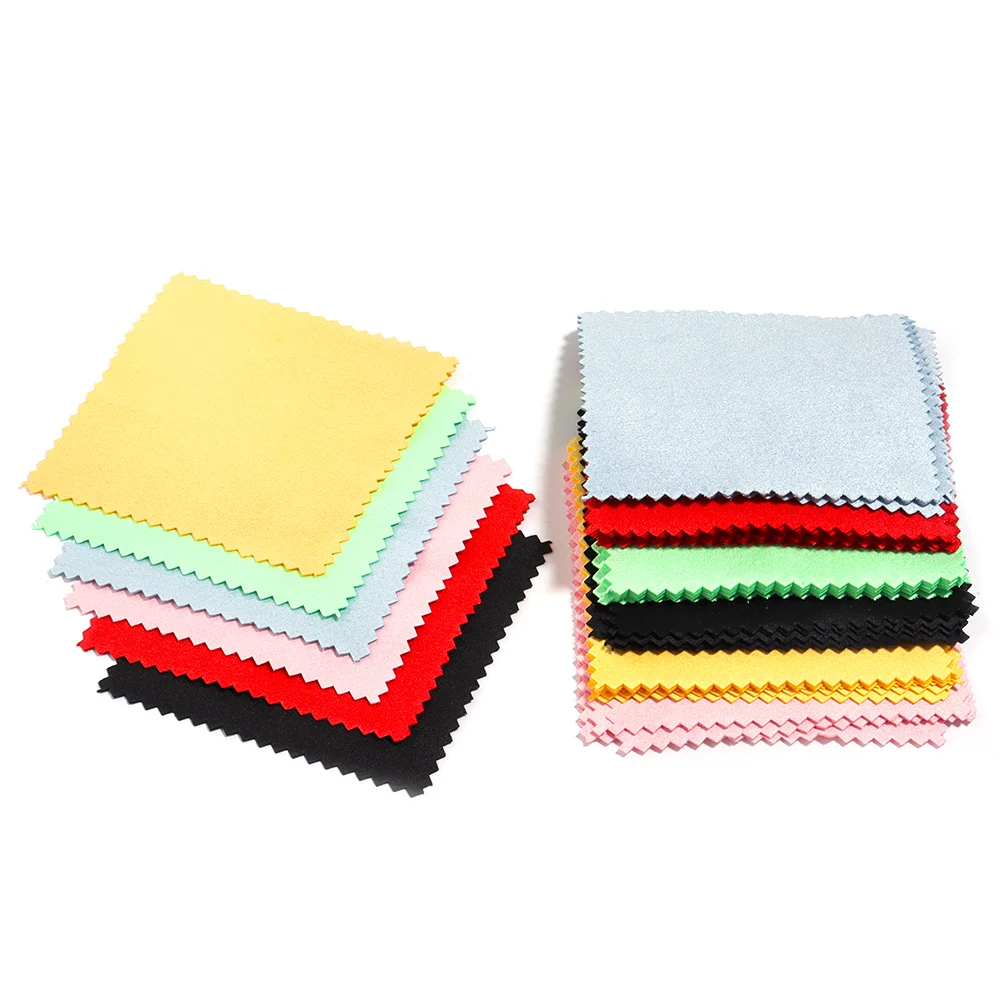 50Pcs/Lot Jewelry Polishing Cloth Silver Color Cleaning Polishing Cloth Soft Clean Wipe Wiping Cloth For Silver Gold Jewelry Too