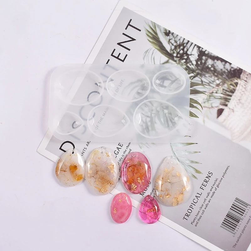 Pendant Charms Mold Resin Earrings Mold Silicone Keychain Mold Oval/Water Drop Epoxy Casting Mold for DIY Jewelry Making