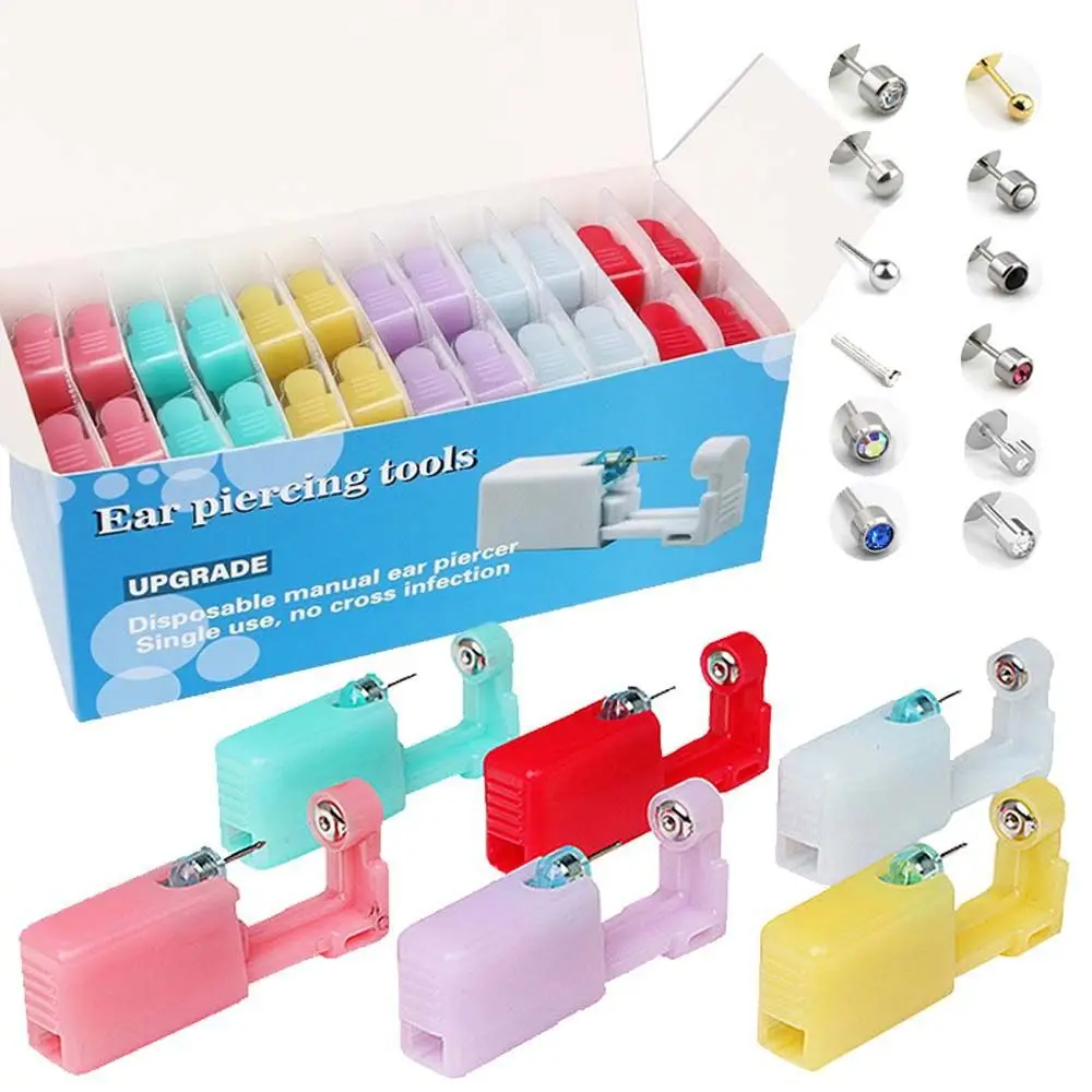 1Pc Tool Disposable Sterile Ear Piercing Kit, Cartilage Tragus Helix Piercing Gun No Pain Piercer Tool Machine Set Stud Jewelry