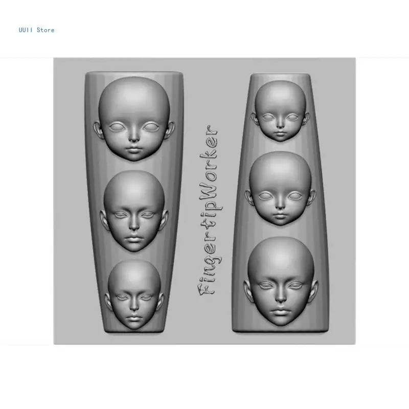 Art Silicone Stamp Mold for Party and Salon Face Shaped Manicure Mould Embossed Stencils for Women