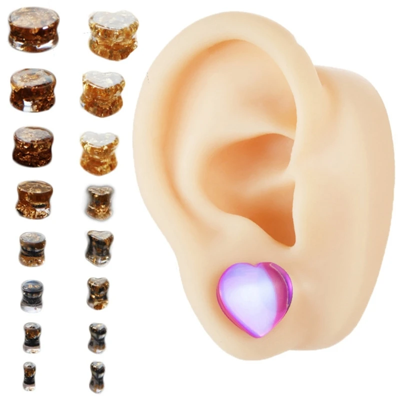 Ear Stretching Mold Silicone Jewelry Molds Round Heart Shaped Ear Expander Moulds Perfect for DIY Ear Stretching Enthusiasts