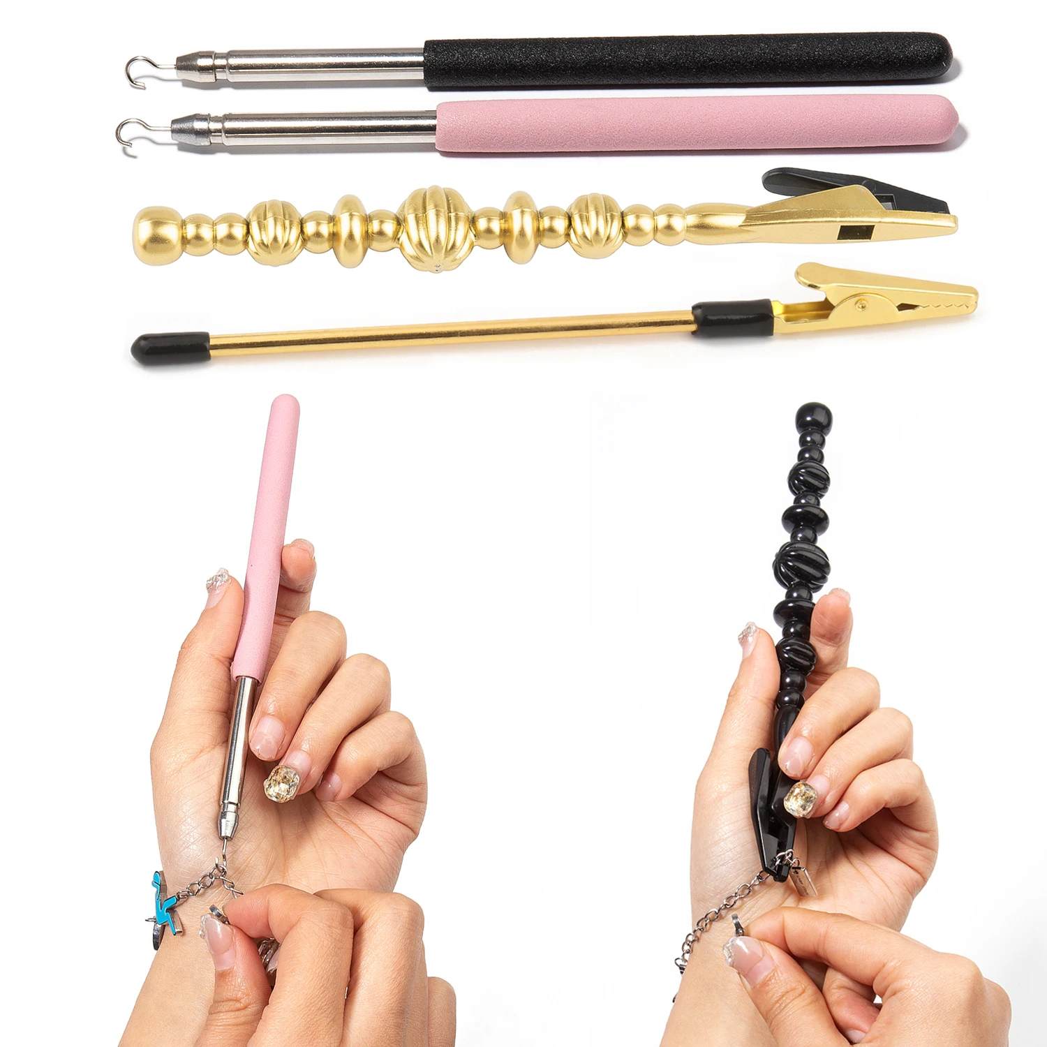 Bracelet Clasp Helper Metal Tools Jewelry Helper Auxiliary Clip Crocodile Clip for DIY Necklace Watch Clasps Assistance Tool