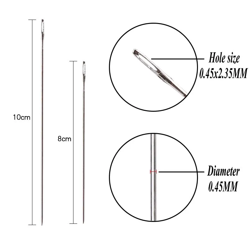 8cm 10cm Stainless Steel Beading Needles Easy Jewelry Making Tools Beading Pins Needles for Beading DIY Jewelry Making 30pcs