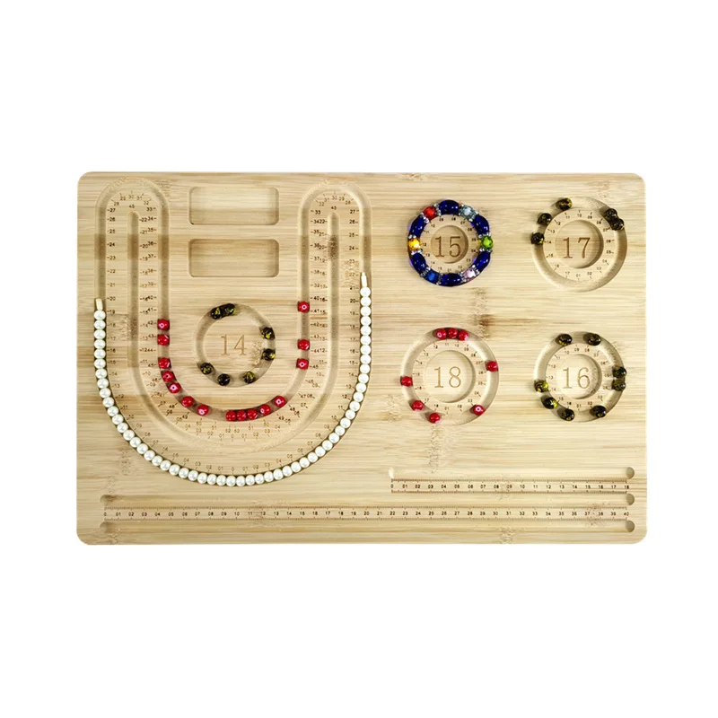 Handmade Diy Design Necklace Board Bamboo Jewelry Making Tool Bracelet Pearl Necklace Storage Tray Diy Accessory
