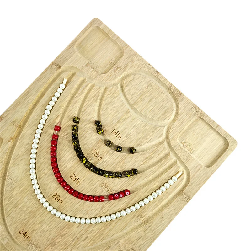 Handmade Diy Design Necklace Board Bamboo Jewelry Making Tool Bracelet Pearl Necklace Storage Tray Diy Accessory