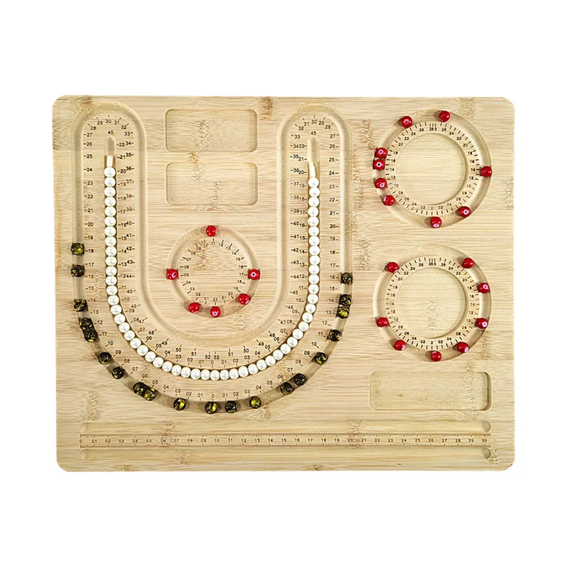 Handmade Diy Design Necklace Board Bamboo Jewelry Making Tool Bracelet Pearl Necklace Storage Tray Diy Accessory