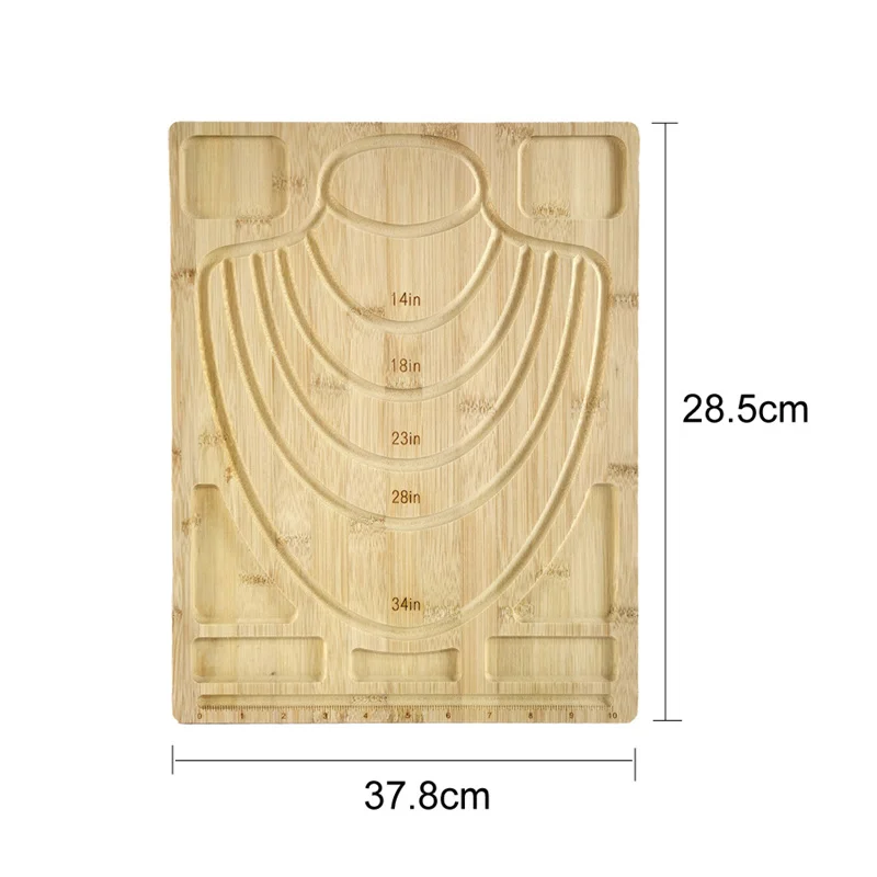 Handmade Diy Design Necklace Board Bamboo Jewelry Making Tool Bracelet Pearl Necklace Storage Tray Diy Accessory