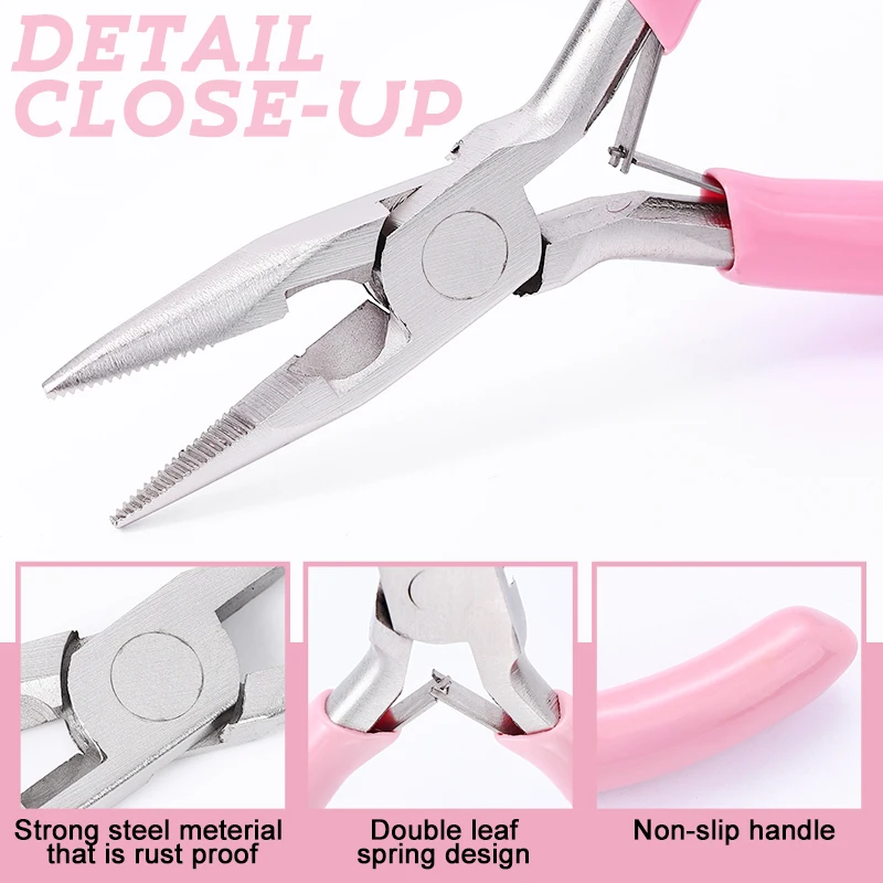 5 Packs Jewelry Pliers Set Professional Jewelry Making Tools With Needle/Round/Chain/Bent/Zipper Pliers for Repair Cut Crafting