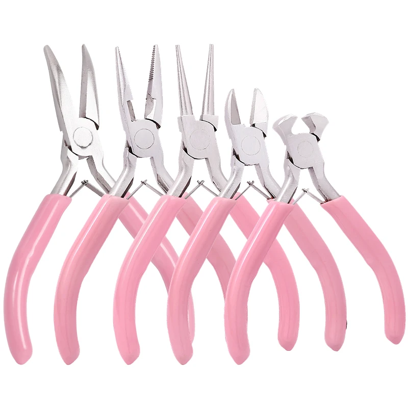 5 Packs Jewelry Pliers Set Professional Jewelry Making Tools With Needle/Round/Chain/Bent/Zipper Pliers for Repair Cut Crafting