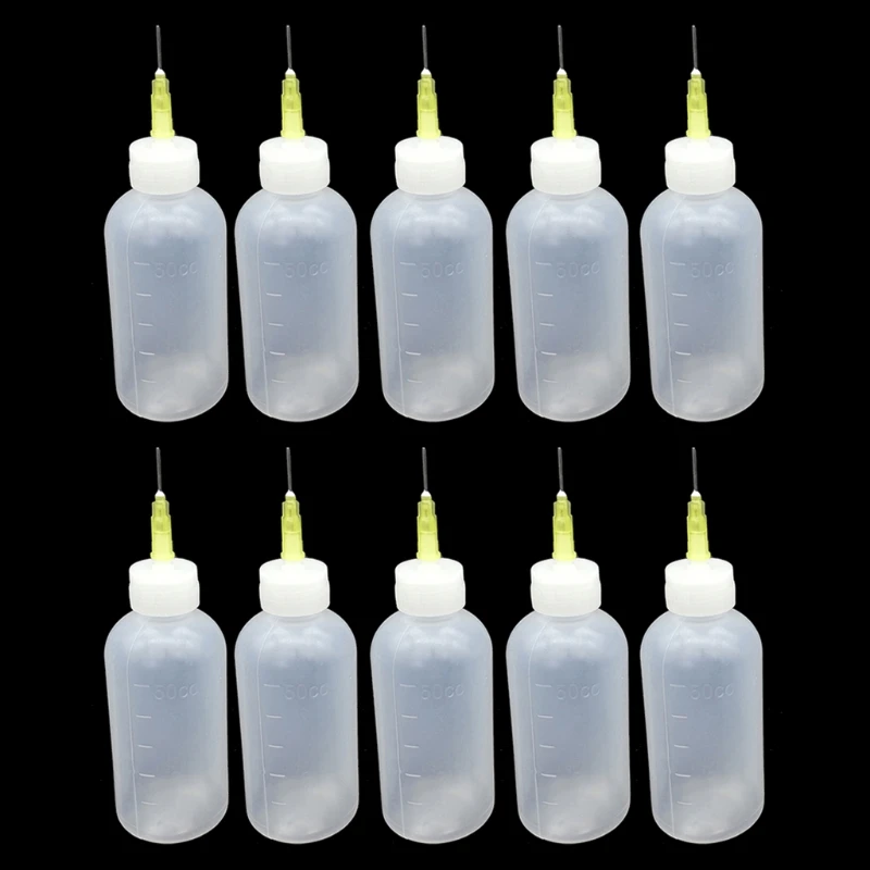 10x Multi Purpose DIY Tip Applicator Bottles Set DIY Quilling Applicator Oiler Bottle Dispensing Bottle