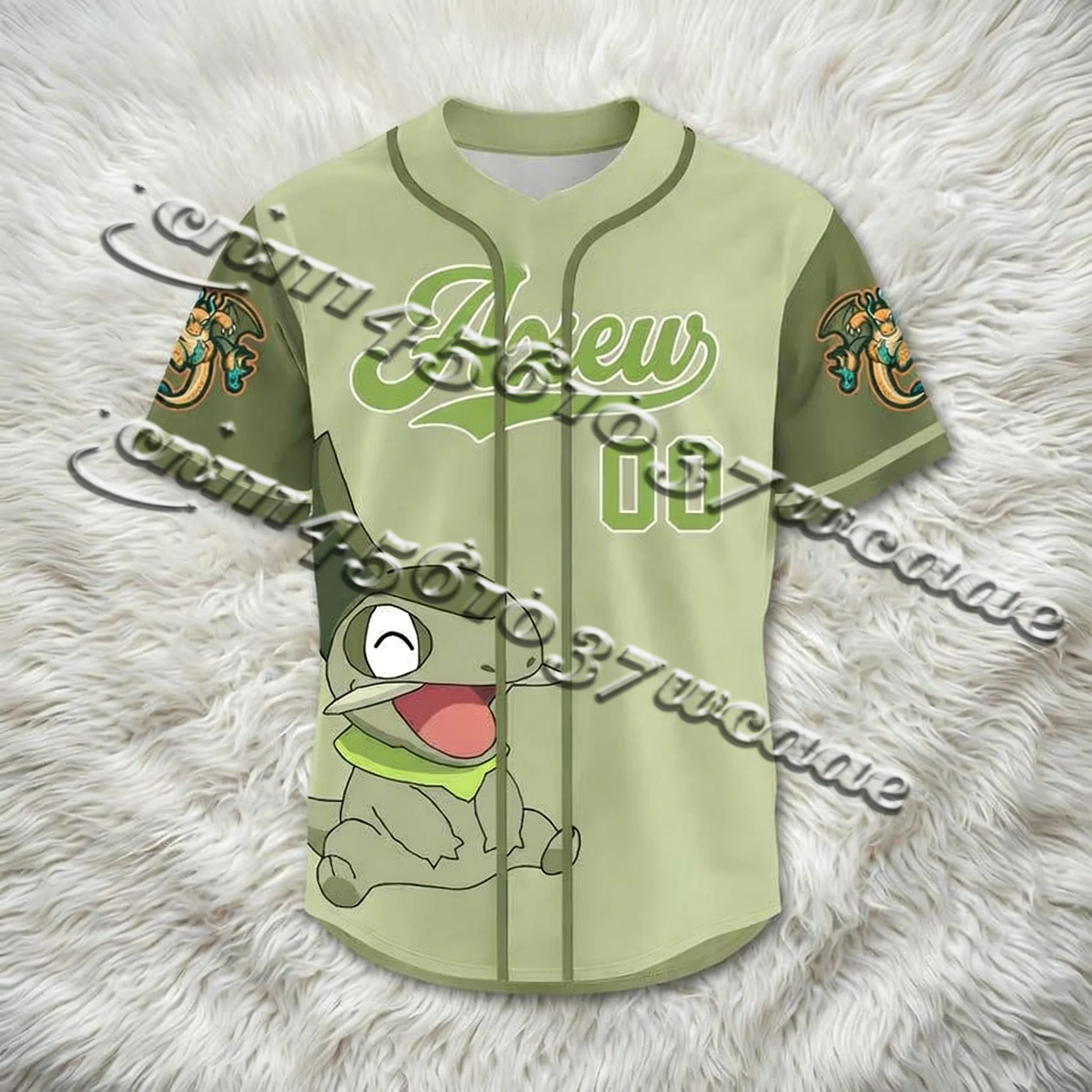 Bandai Brand Animation Pok É Mon Character Sports Baseball Jersey Theme Summer Oversize T-shirt Adult FamilyMatching2026