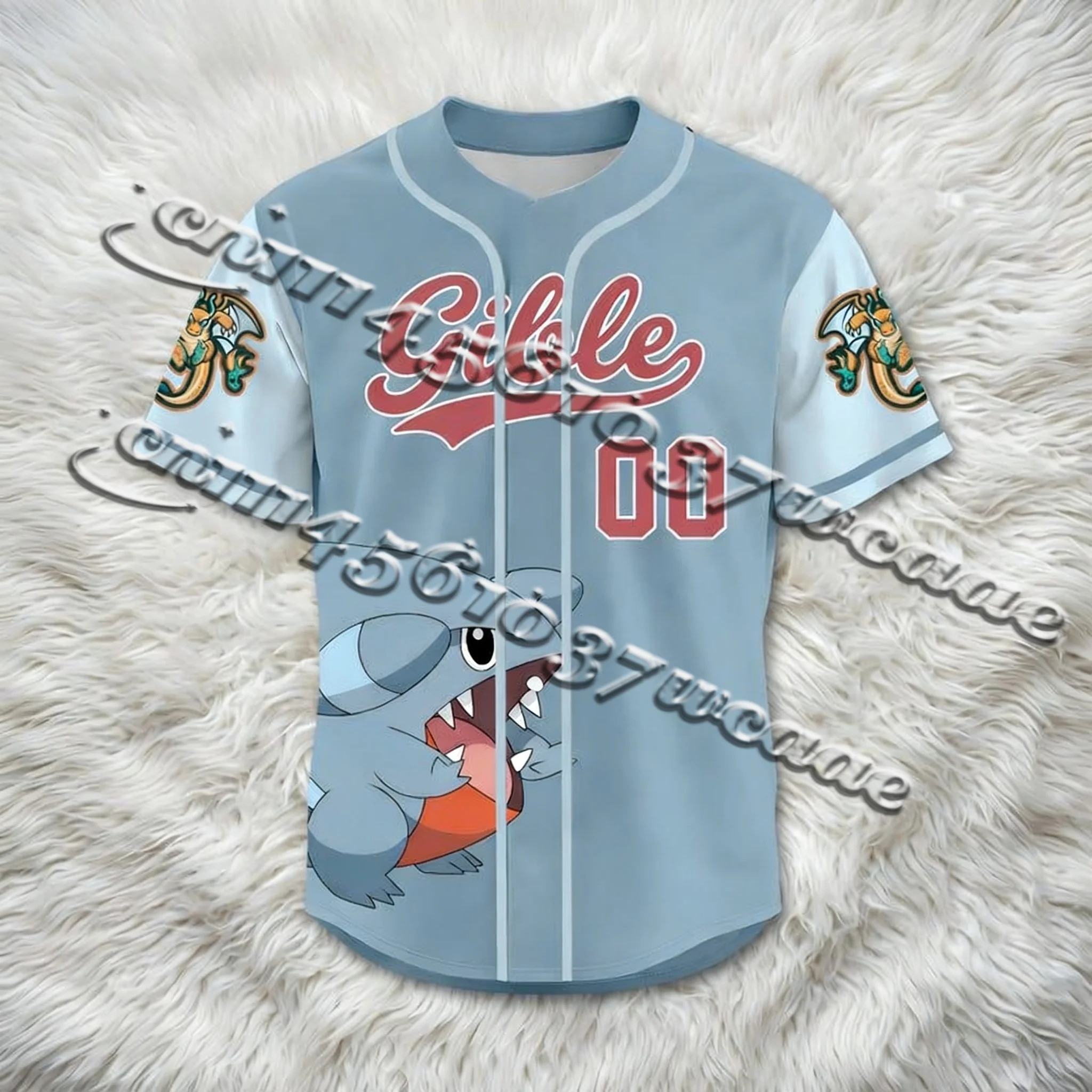Bandai Brand Animation Pok É Mon Character Sports Baseball Jersey Theme Summer Oversize T-shirt Adult FamilyMatching2026